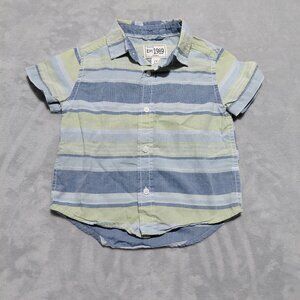 Children's Place 2T Striped Lightweight Short Sleeve Beachy Button Up Shirt